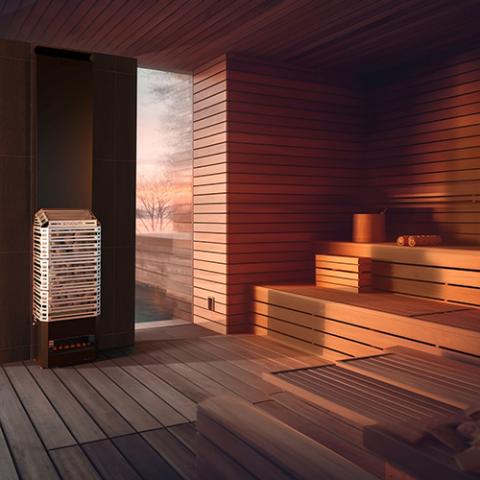 Saunum AIR 7 - 6.4kW Sauna Heater with Climate Equalizer - Stainless