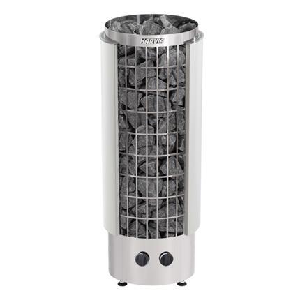 Havvia Cilindro Half Series 8kW Stainless Steel Sauna Heater at 240V 1PH with Built-In Time and Temperature Controls