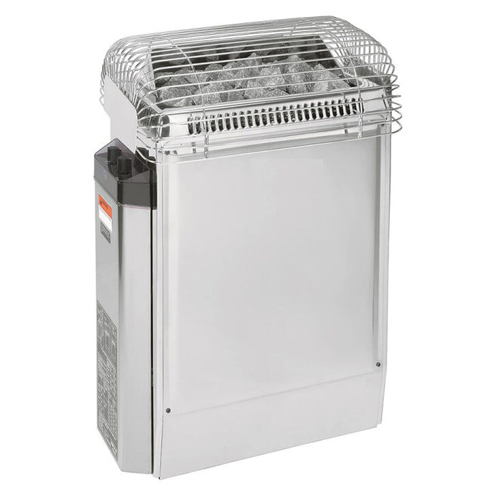 Harvia TopClass Series KV60 6kW Stainless Steel Sauna Heater at 240V 1PH with Built-In Time and Temperature Controls