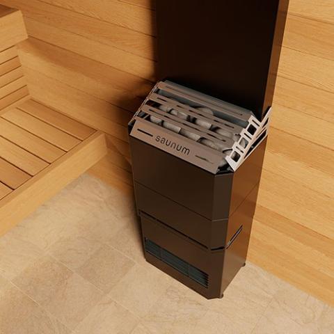 Saunum AIR 7 - 6.4kW Sauna Heater with Climate Equalizer - Black