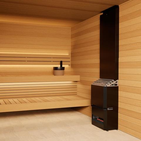 Saunum AIR 5 - 4.8kW Sauna Heater with Climate Equalizer - Black
