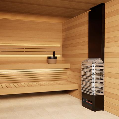 Saunum AIR 10 - 9.6kW Sauna Heater with Climate Equalizer - Stainless