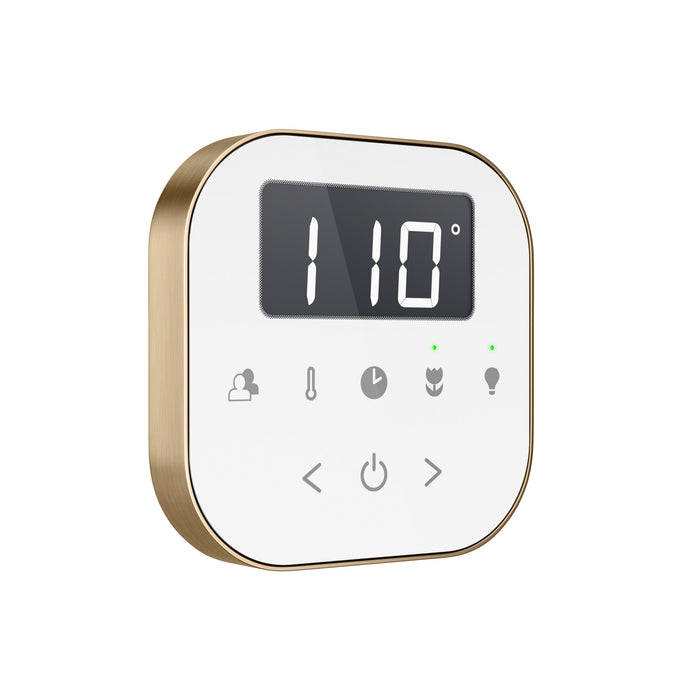 AirTempo Steam Shower Control and Aroma Glass SteamHead in White Brushed Bronze