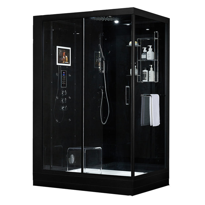 Maya Bath Platinum Anzio Steam Shower - Black Finish (Left)