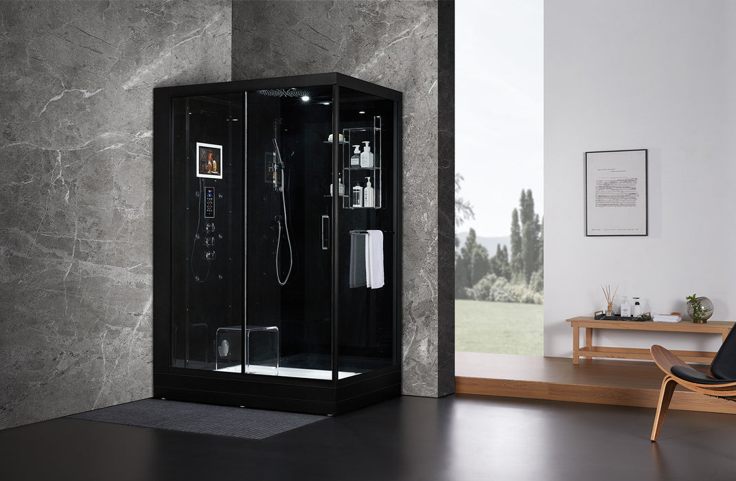 Maya Bath Platinum Anzio Steam Shower - Black Finish (Left)