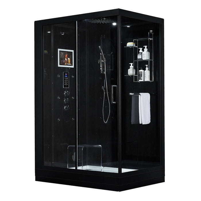 Maya Bath Platinum Anzio Steam Shower - Black Finish (Left)