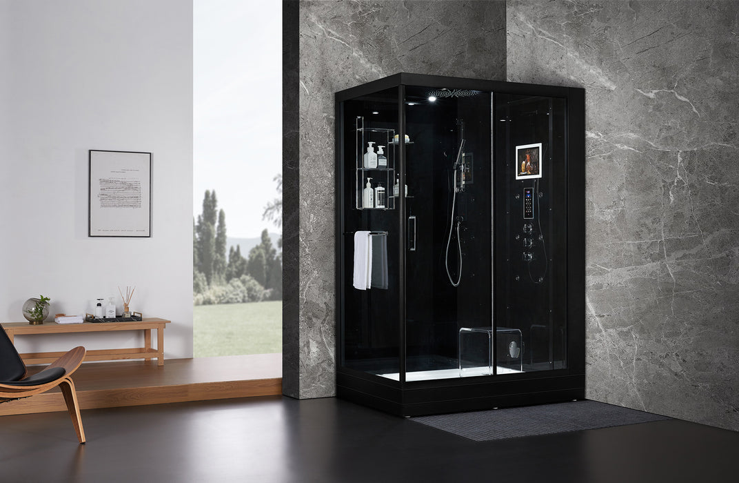 Maya Bath Platinum Anzio Steam Shower - Black Finish (Right)