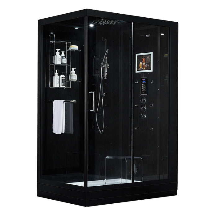 Maya Bath Platinum Anzio Steam Shower - Black Finish (Right)