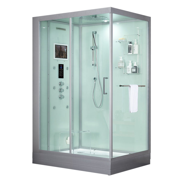 Maya Bath Platinum Anzio Steam Shower - White Finish (Left)