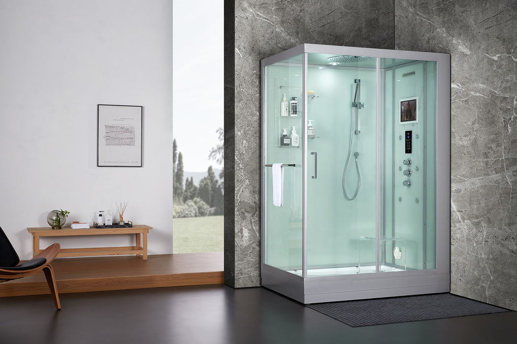 Maya Bath Platinum Anzio Steam Shower - White Finish (Right)