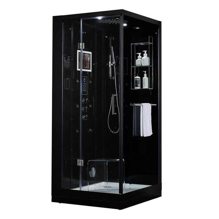 Maya Bath Platinum Arezzo Steam Shower - Black Finish (Left)