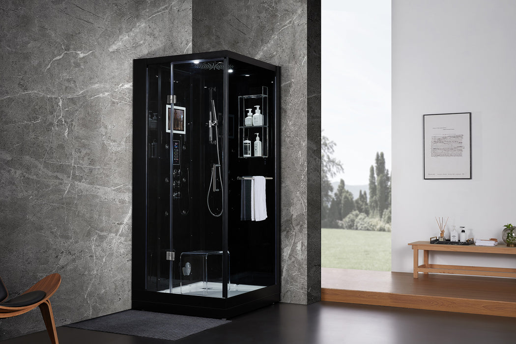 Maya Bath Platinum Arezzo Steam Shower - Black Finish (Left)