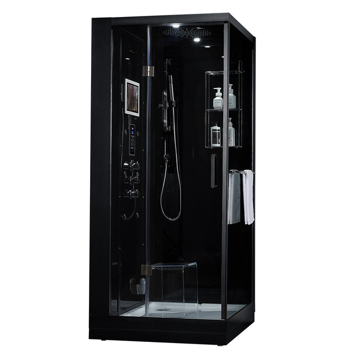 Maya Bath Platinum Arezzo Steam Shower - Black Finish (Left)