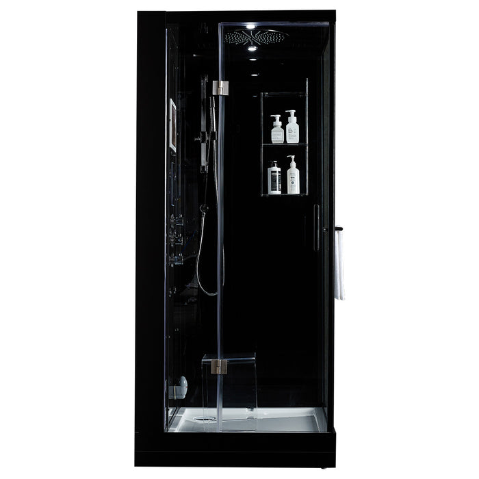 Maya Bath Platinum Arezzo Steam Shower - Black Finish (Left)