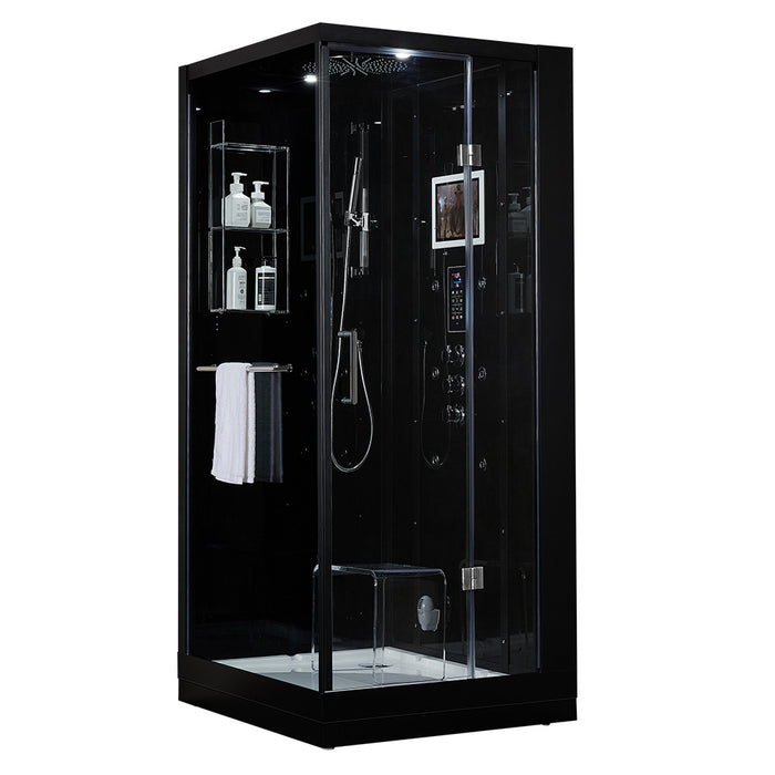 Maya Bath Platinum Arezzo Steam Shower - Black Finish (Right)