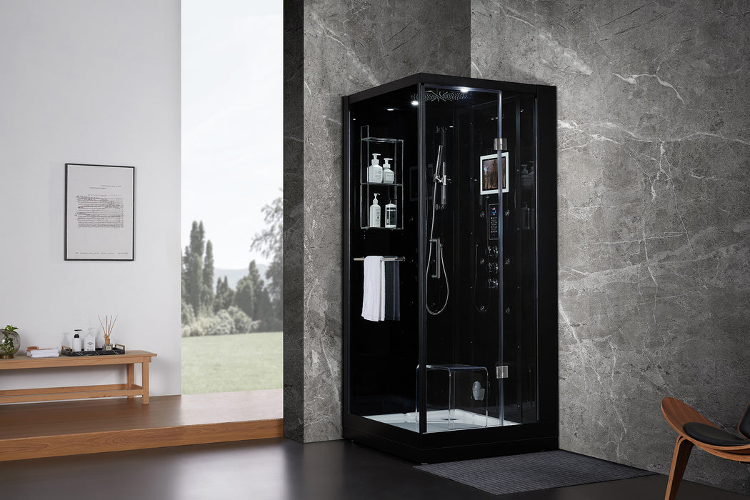 Maya Bath Platinum Arezzo Steam Shower - Black Finish (Right)