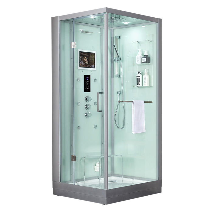 Maya Bath Platinum Arezzo Steam Shower - White Finish (Left)