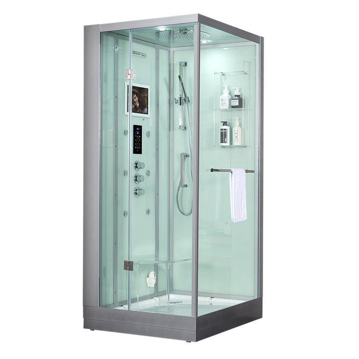 Maya Bath Platinum Arezzo Steam Shower - White Finish (Left)