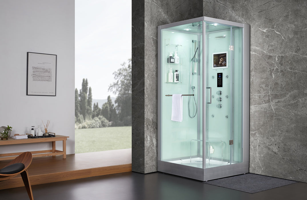 Maya Bath Platinum Arezzo Steam Shower - White Finish (Right)