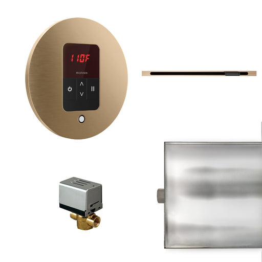 Basic Butler Linear Steam Shower Control Package with iTempo Control and Linear SteamHead in Round Brushed Bronze