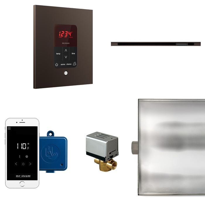 Butler Linear Steam Shower Control Package with iTempoPlus Control and Linear SteamHead in Square Oil Rubbed Bronze