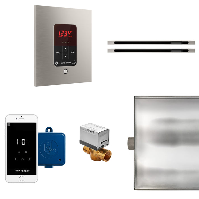 Butler Max Linear Steam Shower Control Package with iTempoPlus Control and Linear SteamHead in Square Brushed Nickel