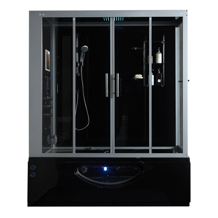 Maya Bath Platinum Catania Steam Shower - Black Finish (Left)