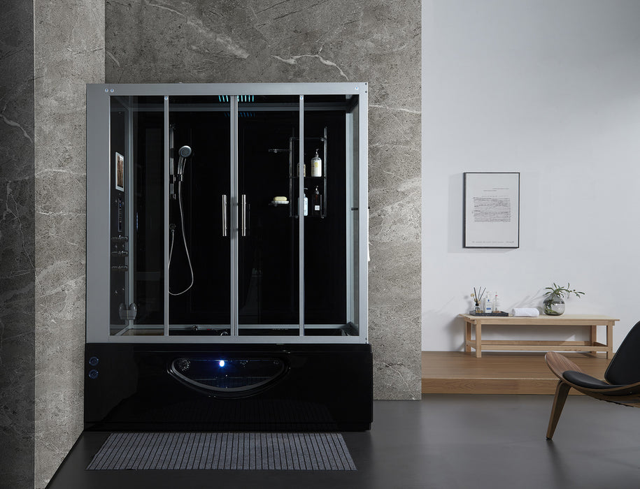 Maya Bath Platinum Catania Steam Shower - Black Finish (Left)