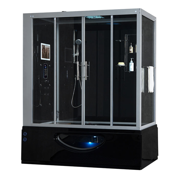 Maya Bath Platinum Catania Steam Shower - Black Finish (Left)