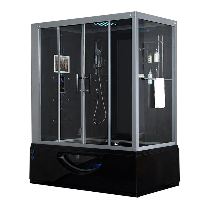 Maya Bath Platinum Catania Steam Shower - Black Finish (Left)