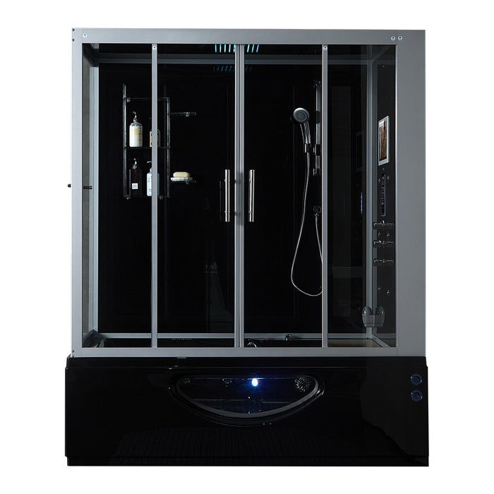 Maya Bath Platinum Catania Steam Shower - Black Finish (Right)