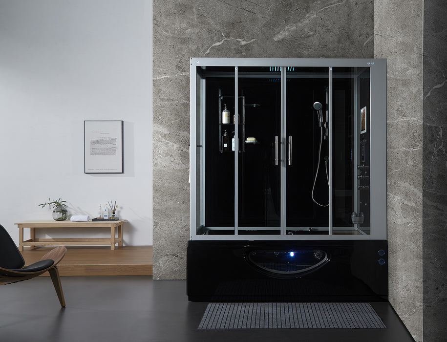 Maya Bath Platinum Catania Steam Shower - Black Finish (Right)