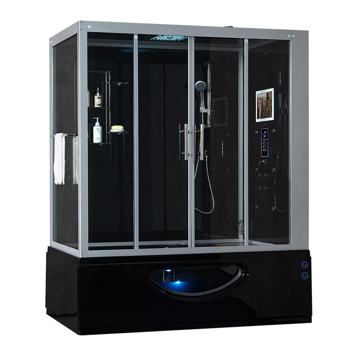 Maya Bath Platinum Catania Steam Shower - Black Finish (Right)