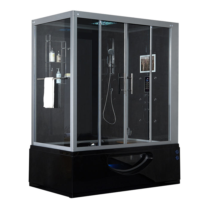 Maya Bath Platinum Catania Steam Shower - Black Finish (Right)