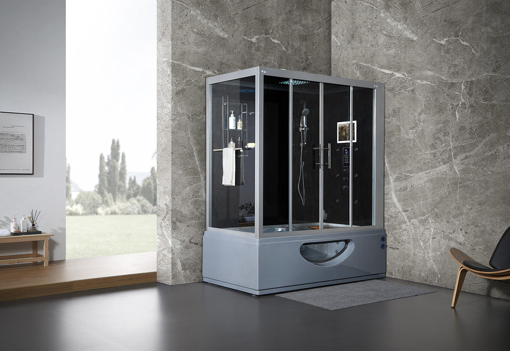 Maya Bath Platinum Catania Steam Shower - Gray Finish (Right)