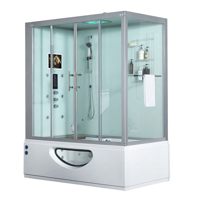 Maya Bath Platinum Catania Steam Shower - White Finish (Left)