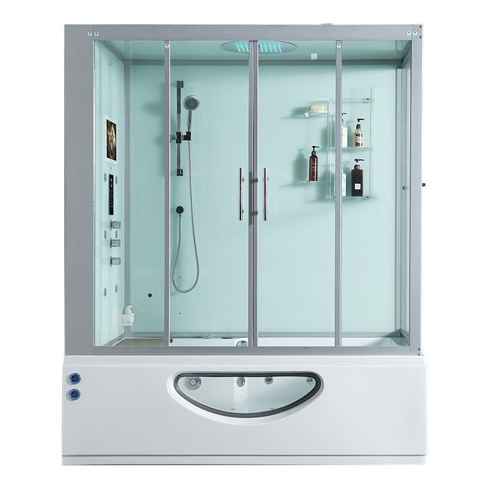 Maya Bath Platinum Catania Steam Shower - White Finish (Left)