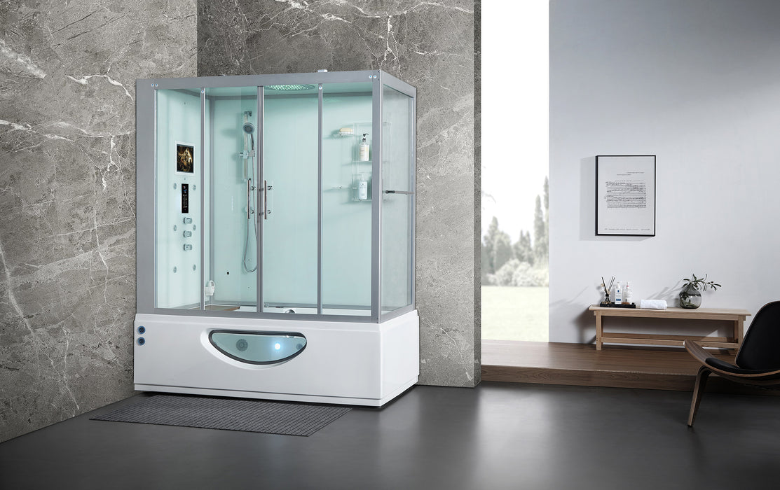 Maya Bath Platinum Catania Steam Shower - White Finish (Left)