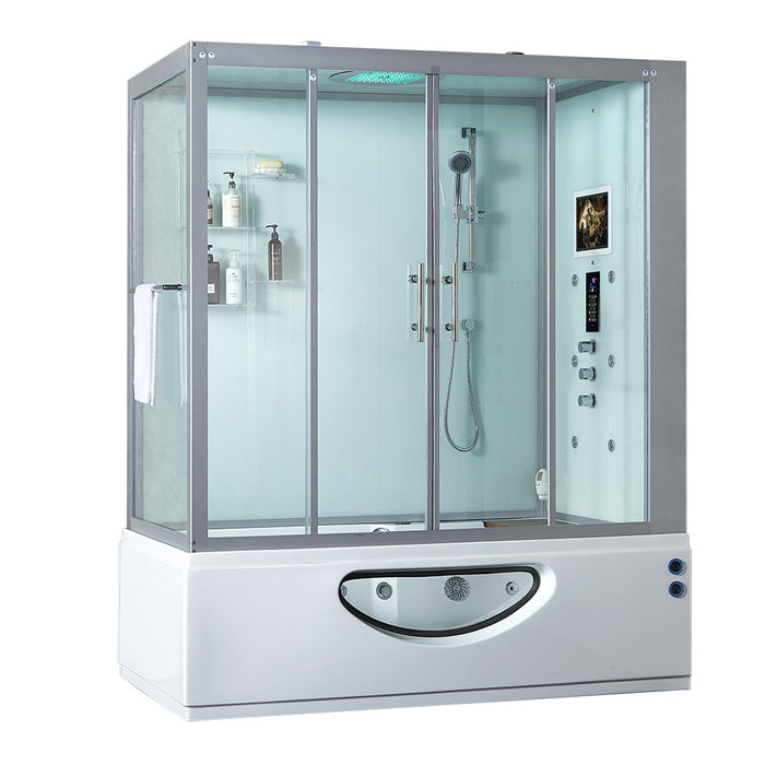 Maya Bath Platinum Catania Steam Shower - White Finish (Right)