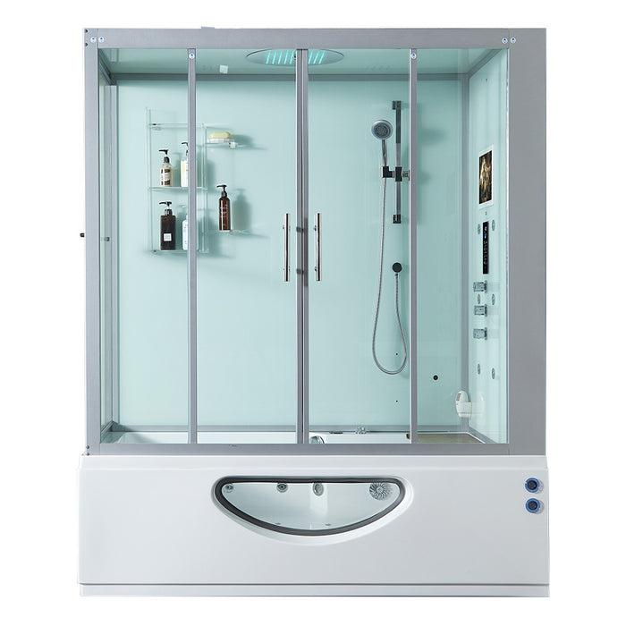 Maya Bath Platinum Catania Steam Shower - White Finish (Right)