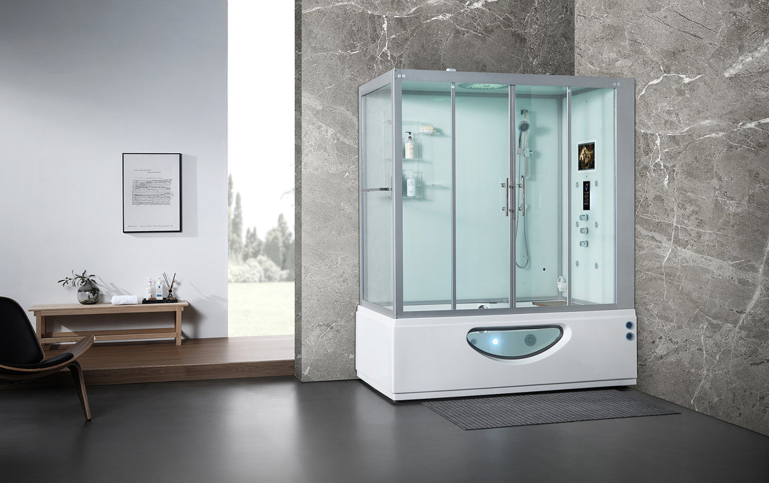 Maya Bath Platinum Catania Steam Shower - White Finish (Right)