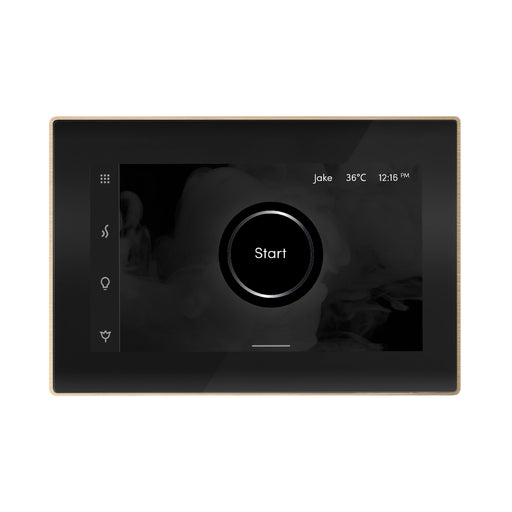 iSteamX Steam Shower Control and Aroma Glass SteamHead in Black Brushed Bronze