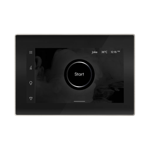 iSteamX Steam Shower Control and Aroma Glass SteamHead in Black Brushed Nickel