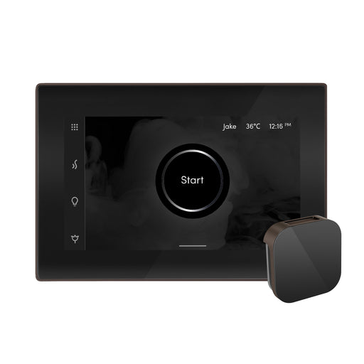 iSteamX Steam Shower Control and Aroma Glass SteamHead in Black Oil Rubbed Bronze