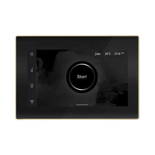 iSteamX Steam Shower Control and Aroma Glass SteamHead in Black Polished Brass