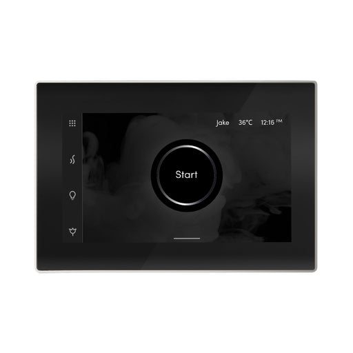 iSteamX Steam Shower Control and Aroma Glass SteamHead in Black Polished Nickel