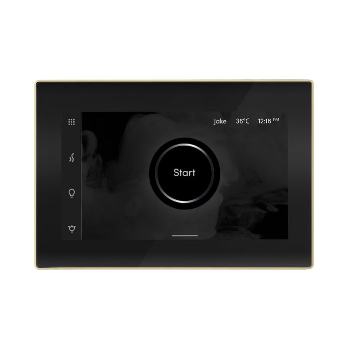 iSteamX Steam Shower Control and Aroma Glass SteamHead in Black Satin Brass