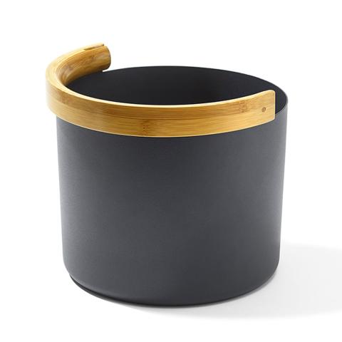 Kolo 1.5Gal Sauna Bucket with Curved Handle - Bamboo/Aluminum - Black