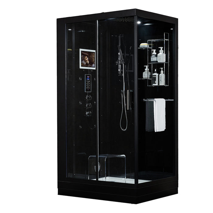 Maya Bath Platinum Lucca Steam Shower - Black Finish (Left)