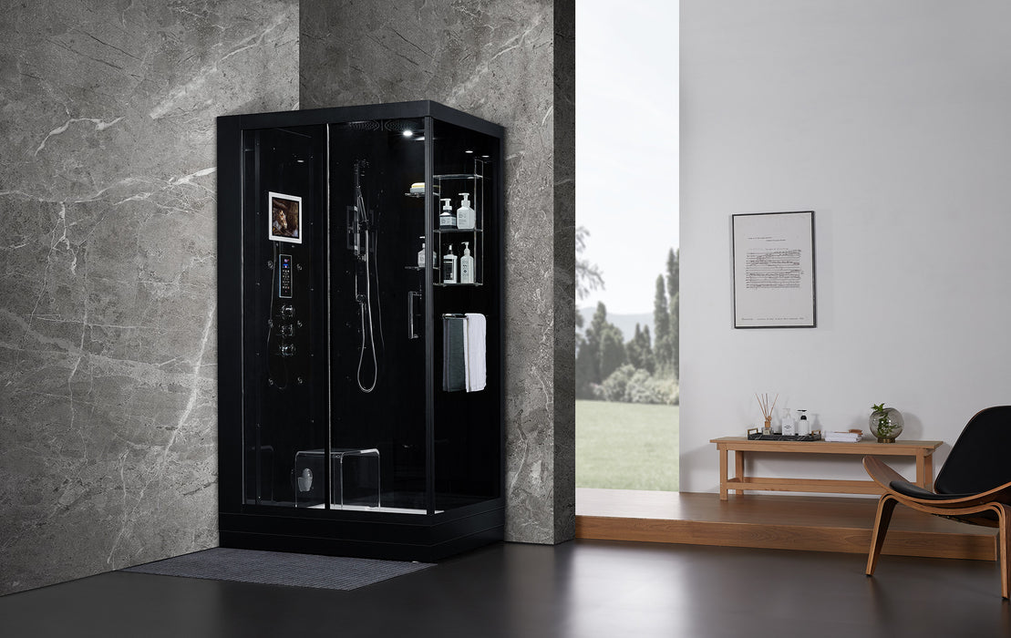 Maya Bath Platinum Lucca Steam Shower - Black Finish (Left)